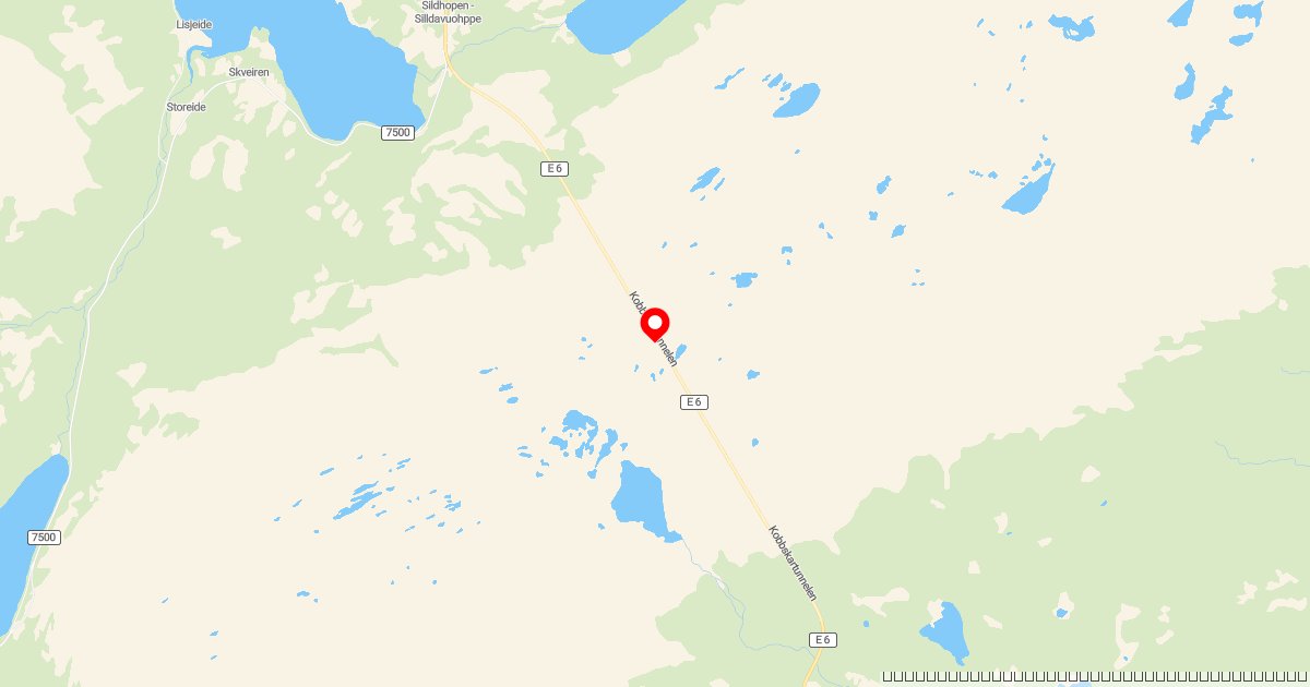 Bilbrann på E6 i Sørfold – Kobbskartunnelen stengt