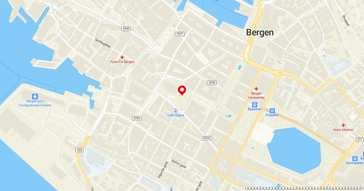 Sloss med paraplyer i Bergen